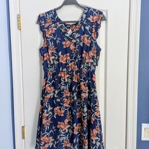 41 Hawthorn Blue and Pink Floral Top